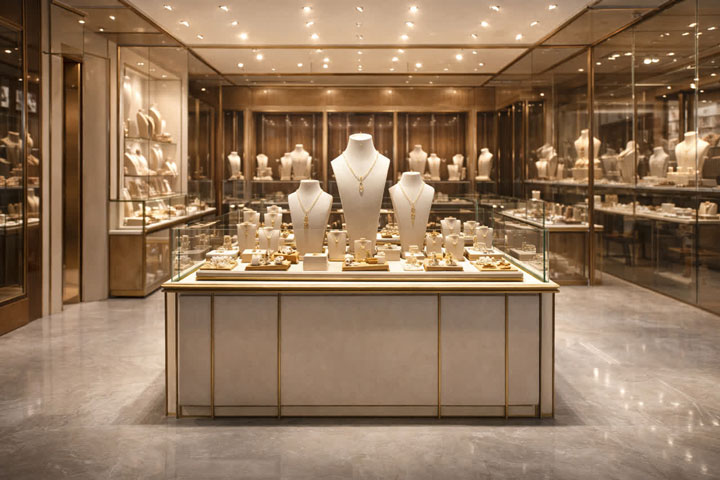 تحول فروش با طراحی اصولی ویترین طلافروشی در سال ۱۴۰۴